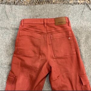 Hidden Buckle Red Clay Colored Cargo Pants/Jeans